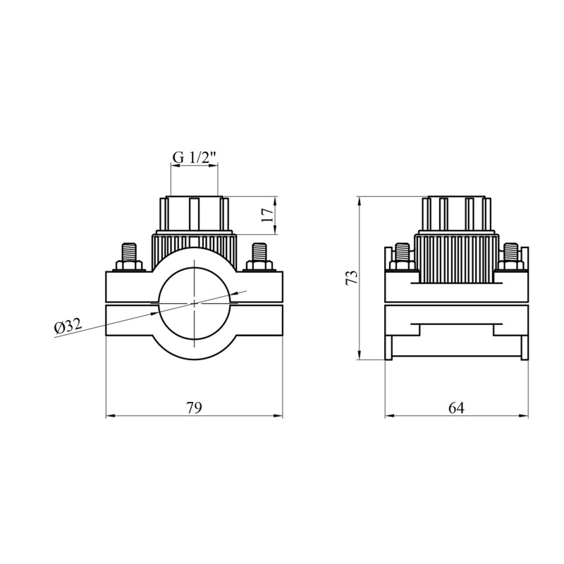 Сідлова врізка ПЕ SantehPlast 32х1/2"