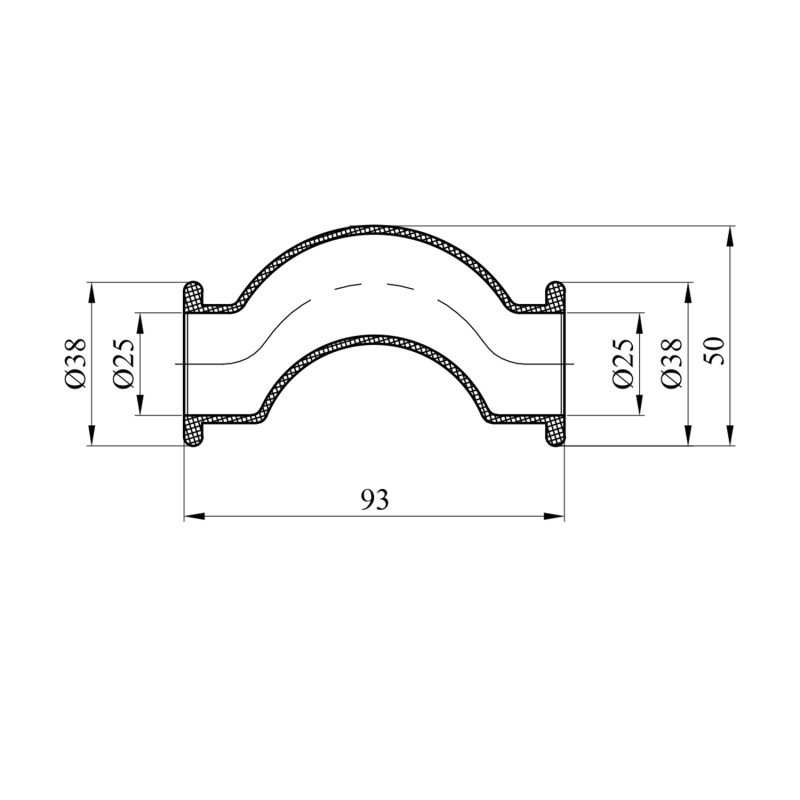 Обвід короткий PPR GrandiTherm 25 мм