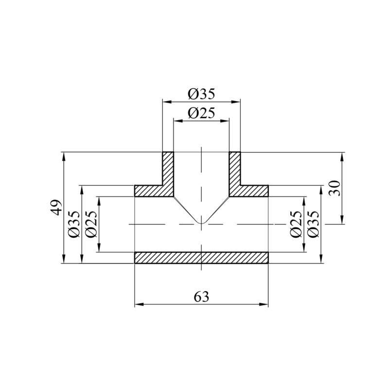 Трійник PPR GrandiTherm 25 мм