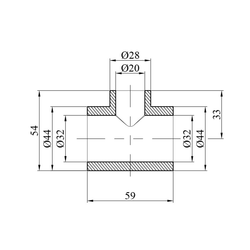 Трійник перехідний PPR GrandiTherm 32х20х32 мм