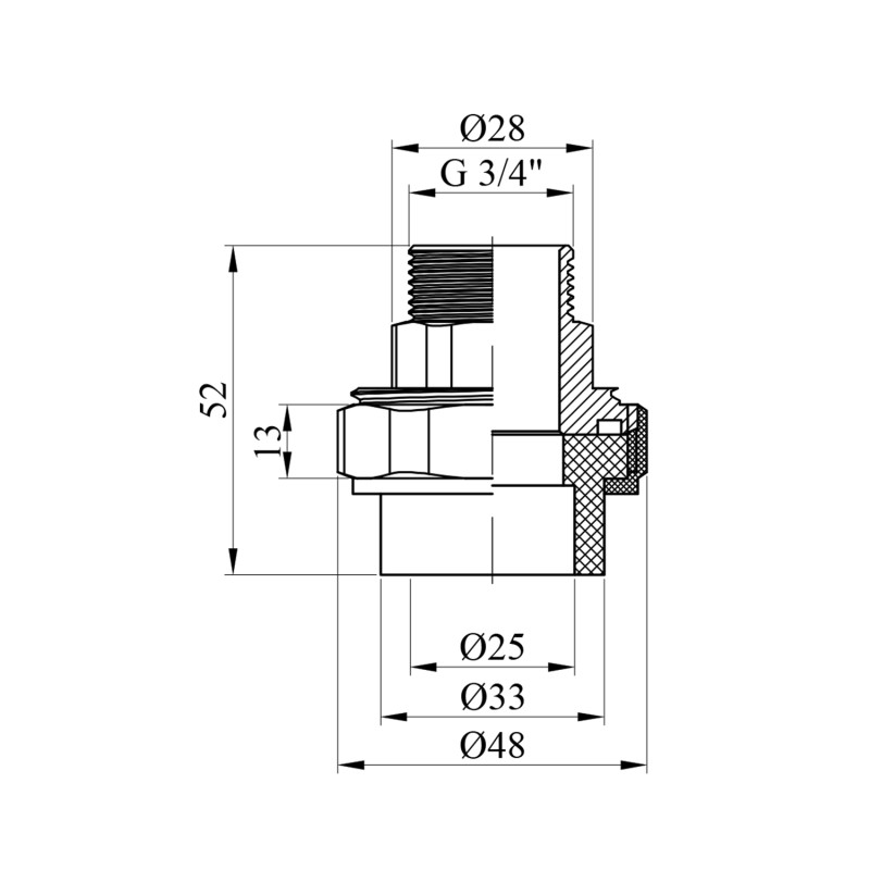 Американка PPR GrandiTherm 25х3/4" РЗ