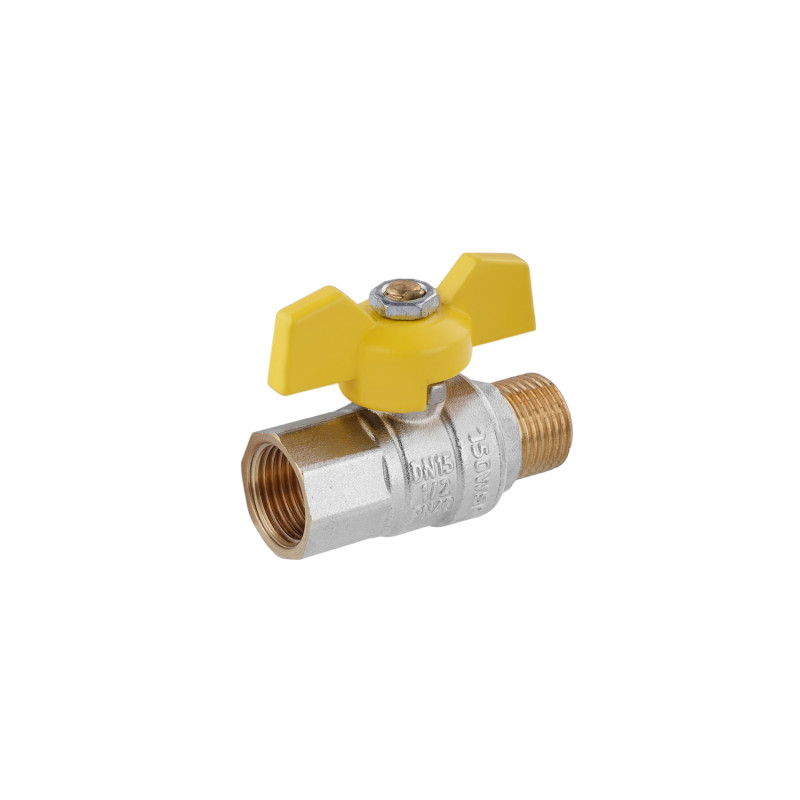 Кран кульовий STA "LB" 1/2" ВЗ PN40 жовтий метелик, нікельований