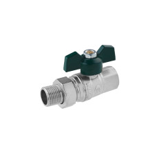 Кран-американка прямий STA "LB" 1/2" ВЗ PN40 зелений метелик, нікельований