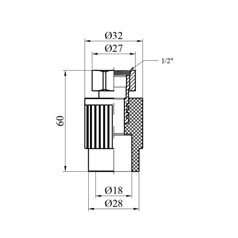 Перехід з накидною гайкою PPR Rozma 20х1/2"