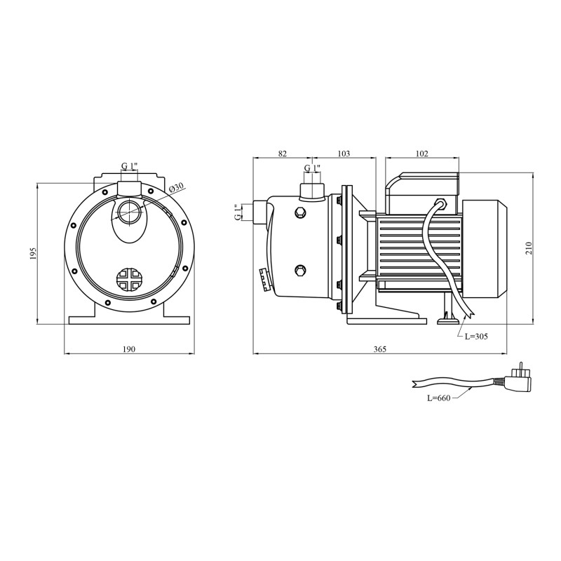 Насос поверхневий Grandwater JET100S 1,1 кВт