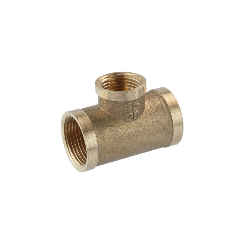 Трійник перехідний посилений LexLine 3/4"х1/2"х3/4" ВВВ латунний УК0212-В