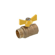Кран кульовий STA 3/4" ВЗ PN30 жовтий метелик, латунний