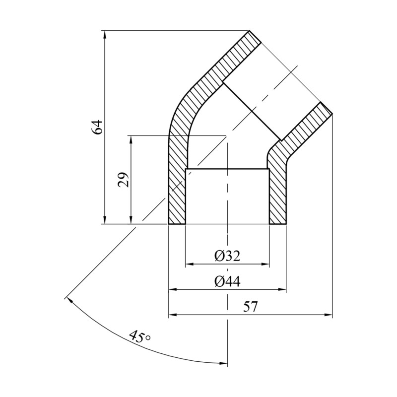 Коліно 45° PPR GrandiTherm 32 мм