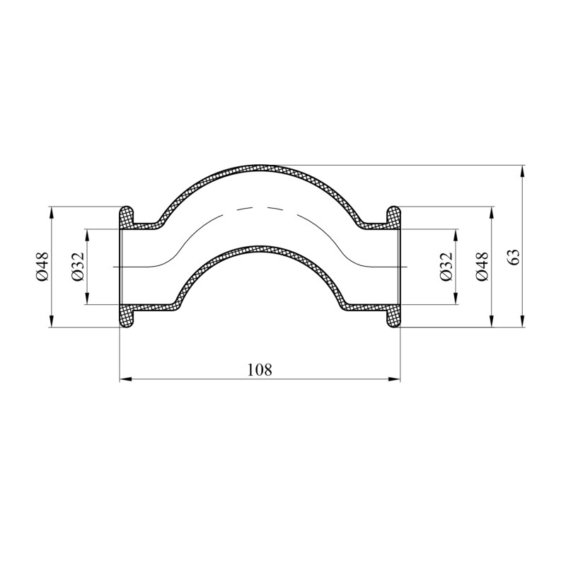 Обвід короткий PPR GrandiTherm 32 мм