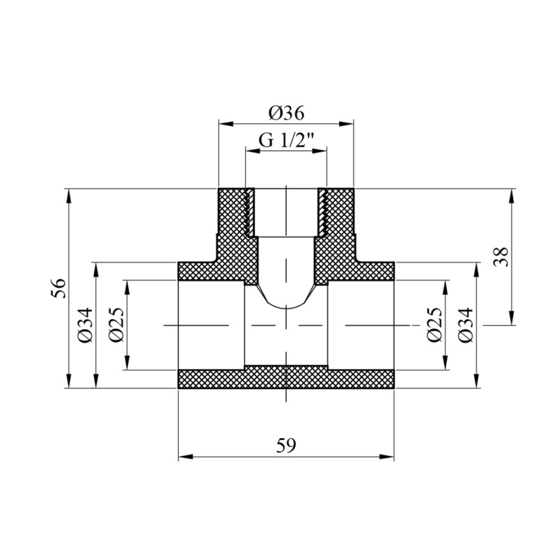 Трійник PPR GrandiTherm 25х1/2" РВ