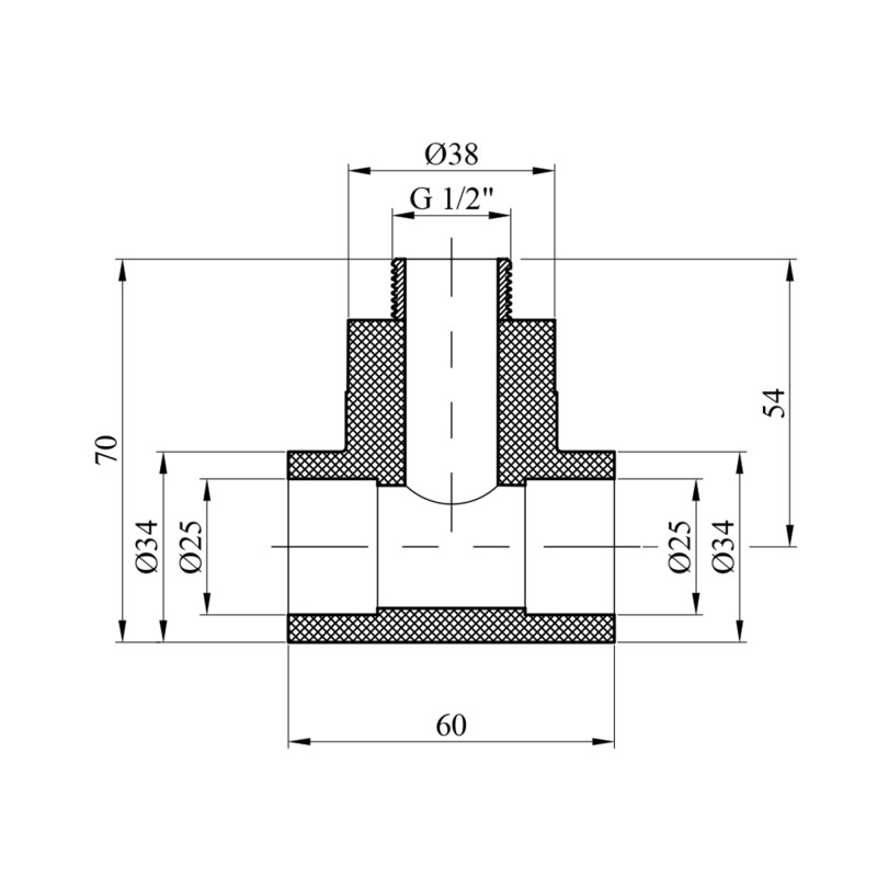 Трійник PPR GrandiTherm 25х1/2" РЗ