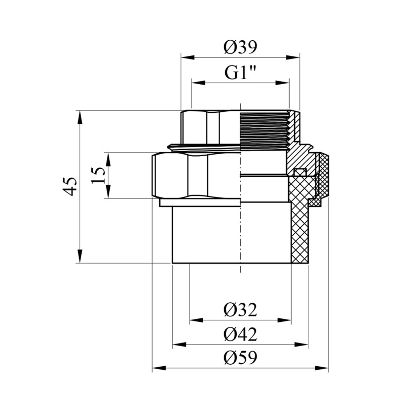 Американка PPR GrandiTherm 32х1" РВ