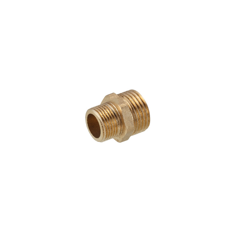 Ніпель перехідний посилений LexLine 1/2"х3/8" ЗЗ латунний УК0540-В