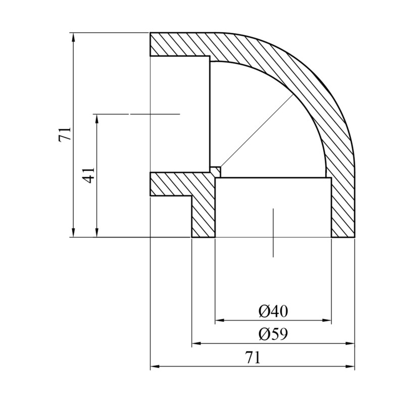 Коліно 90° PPR GrandiTherm 40 мм