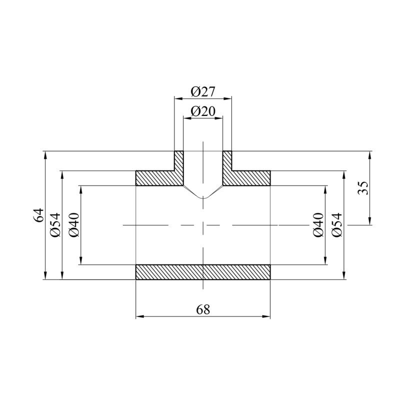 Трійник перехідний PPR GrandiTherm 40х20х40 мм