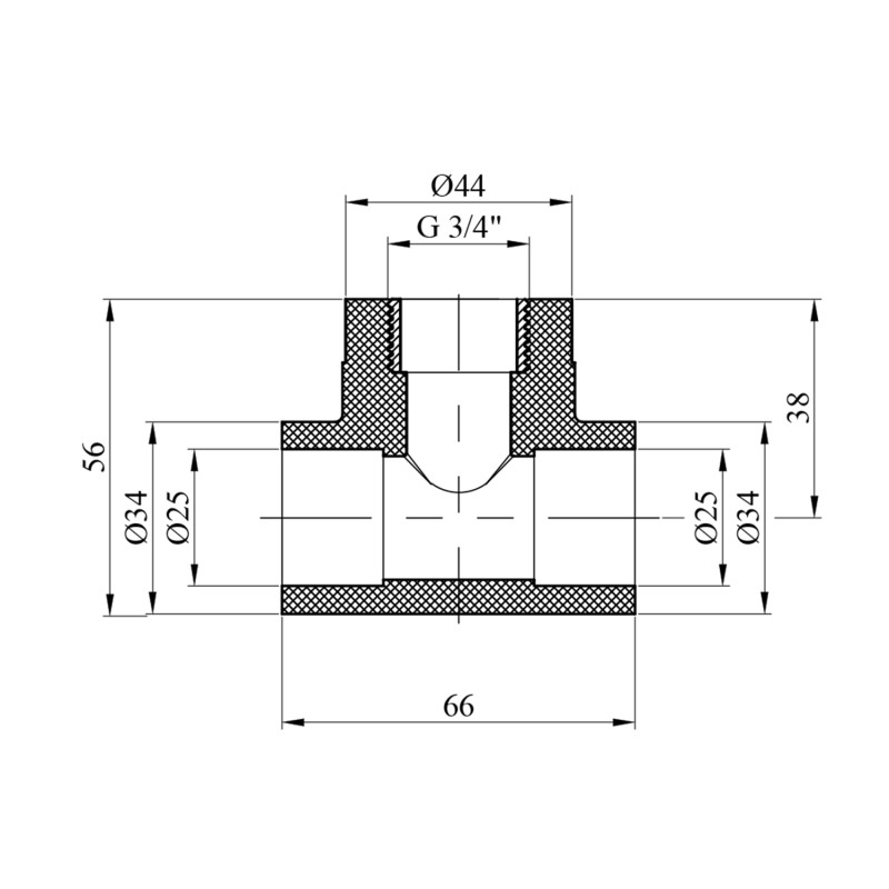 Трійник PPR GrandiTherm 25х3/4" РВ