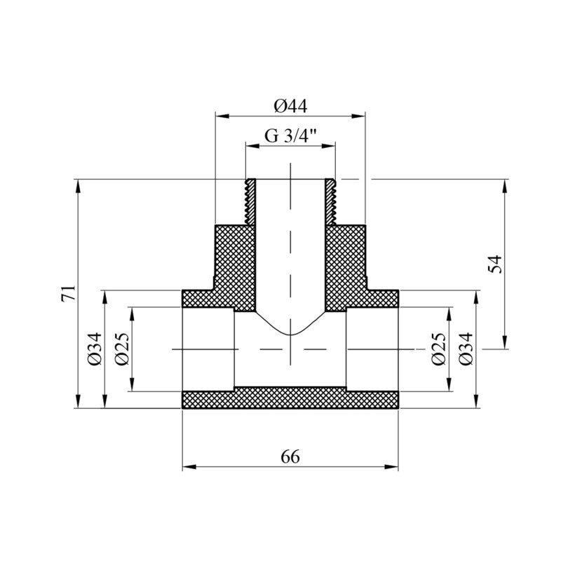 Трійник PPR GrandiTherm 25х3/4" РЗ