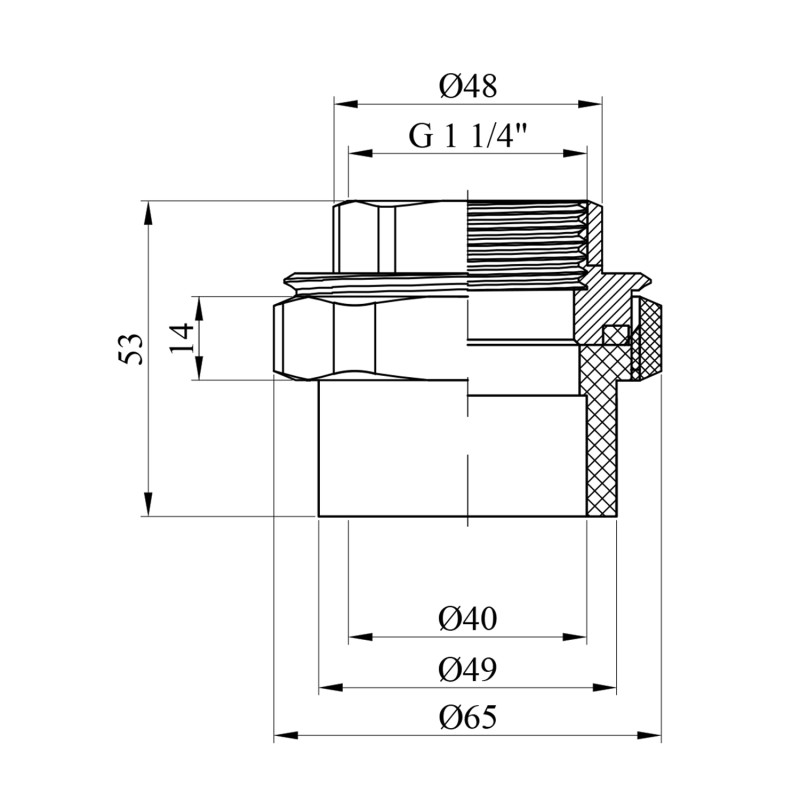 Американка PPR GrandiTherm 40х1 1/4" РВ