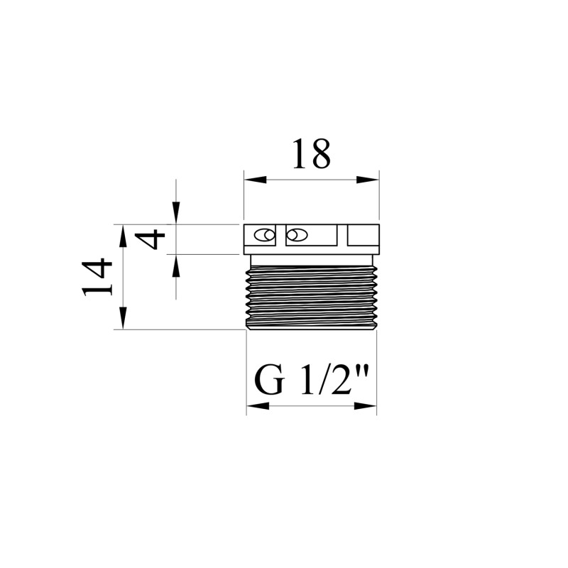 Заглушка STA 1/2" РЗ латунна