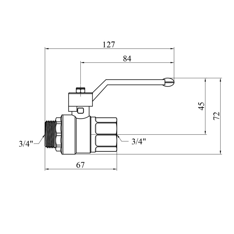 Кран кульовий STA "LB" 3/4" ВЗ PN40 зелена ручка, нікельований