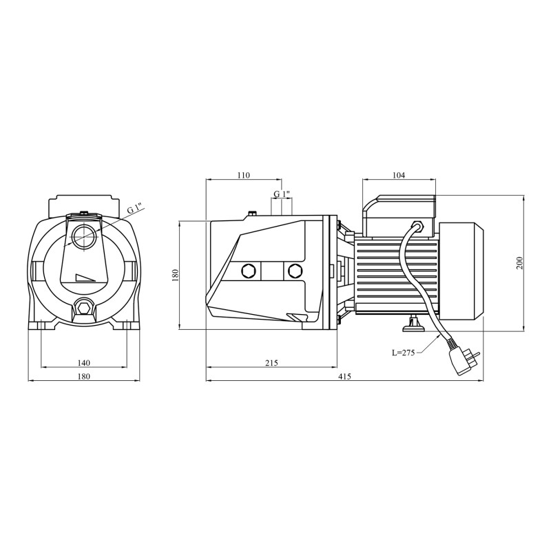 Насос поверхневий Grandwater JSW 15M 1,5 кВт