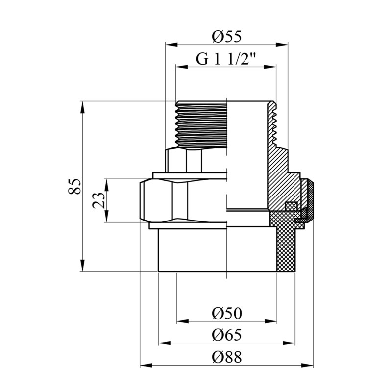 Американка PPR GrandiTherm 50х1 1/2" РЗ