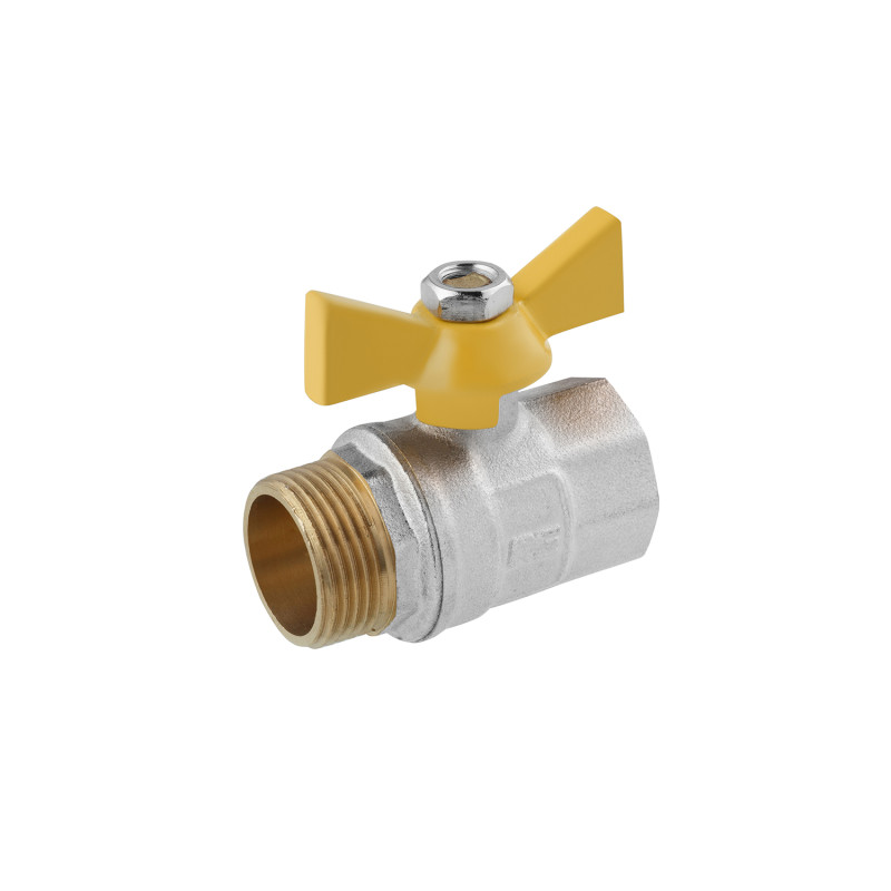 Кран кульовий STA 3/4" ВЗ PN30 жовтий метелик, нікельований