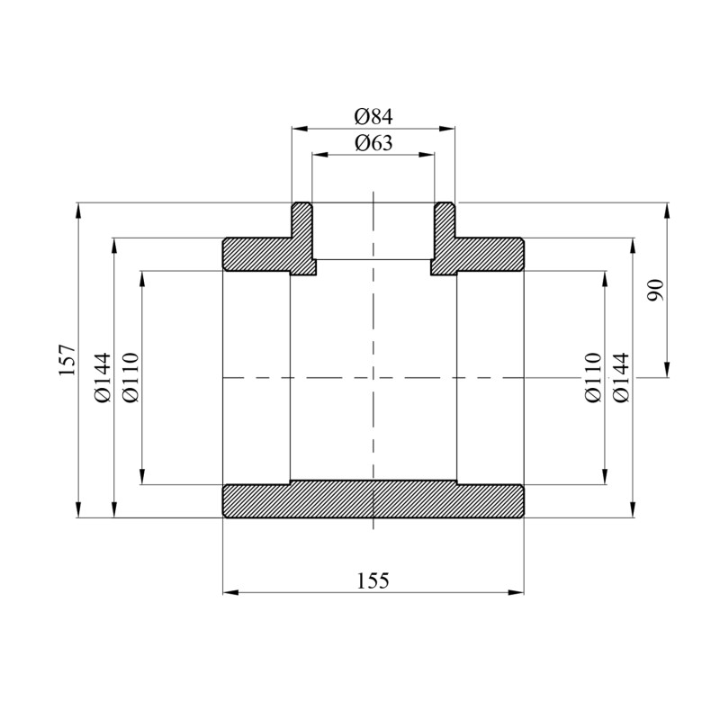 Трійник перехідний PPR Rozma 110х63х110 мм