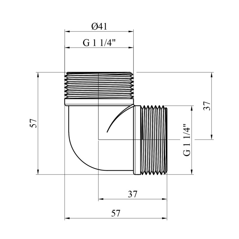 Кутник посилений LexLine 1 1/4" ЗЗ латунний УК0126-В