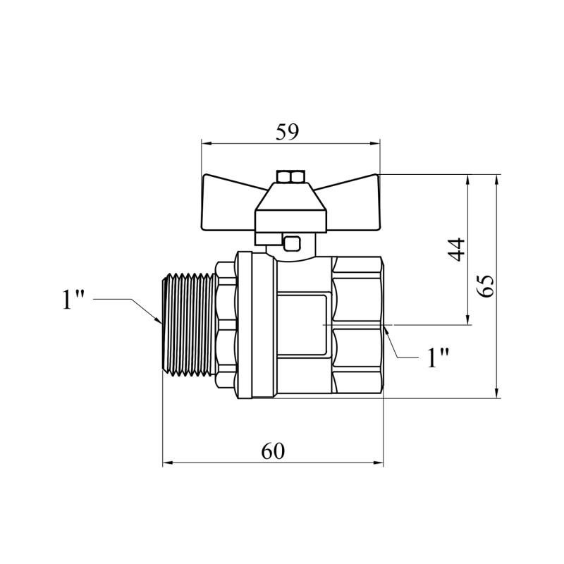 Кран кульовий Valves 1" ВЗ PN30 синій метелик