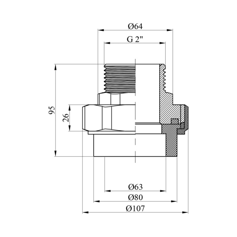 Американка PPR GrandiTherm 63х2" РЗ