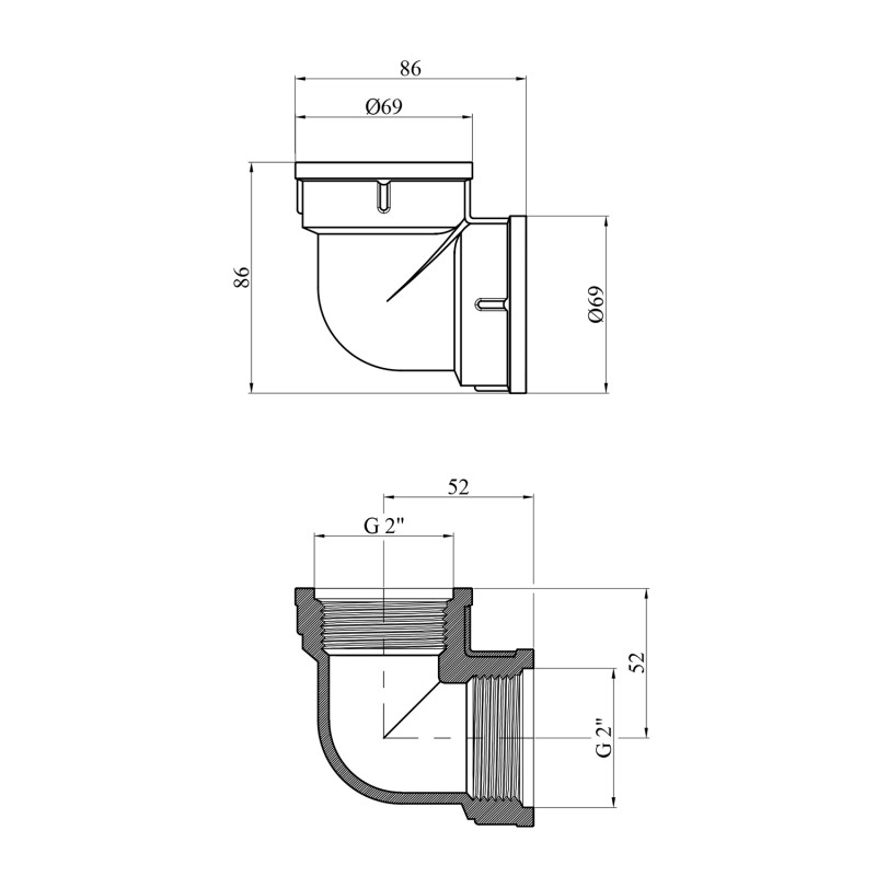 Кутник посилений LexLine 2" ВВ латунний УК0130-В