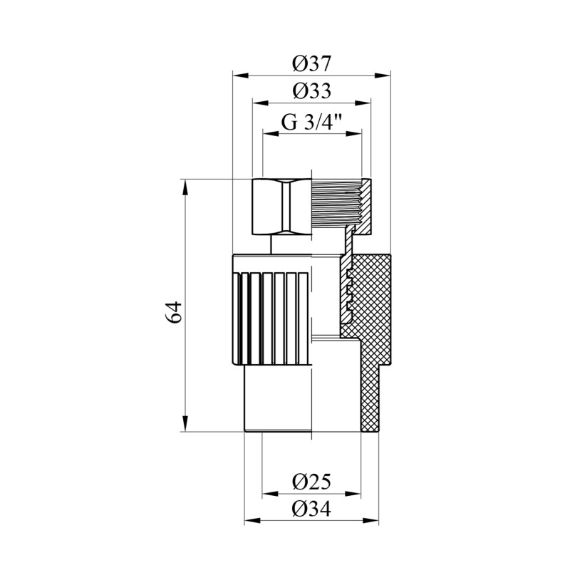 Перехід з накидною гайкою PPR Rozma 25х3/4"