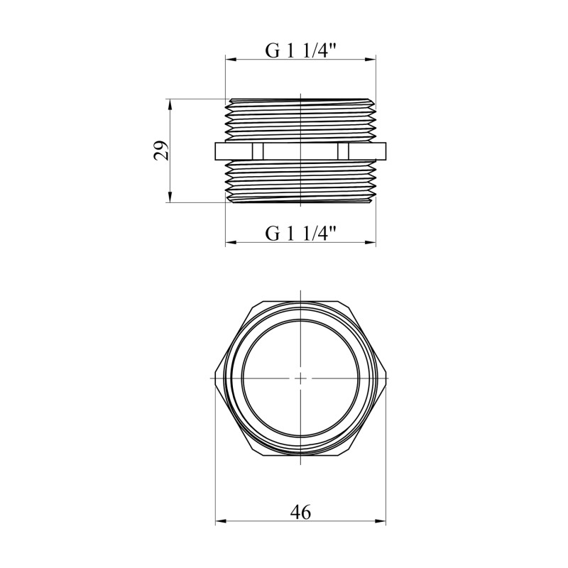 Ніпель STA 1 1/4" ЗЗ латунний