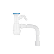 Сифон для кухонної мийки ANIplast 1 1/2''х40 мм з литим випуском, відводом для пральної машини А2015EU