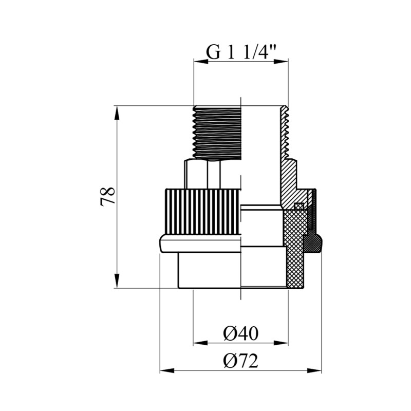 Муфта PPR GrandiTherm 40х1 1/4" РЗ