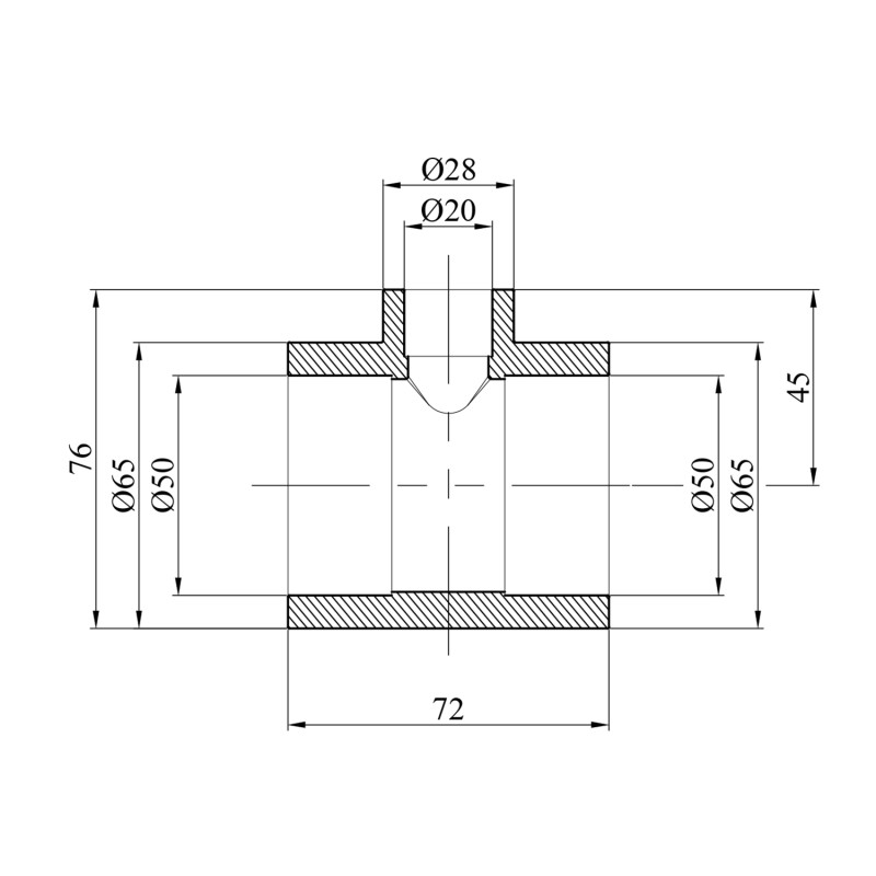 Трійник перехідний PPR GrandiTherm 50х20х50 мм