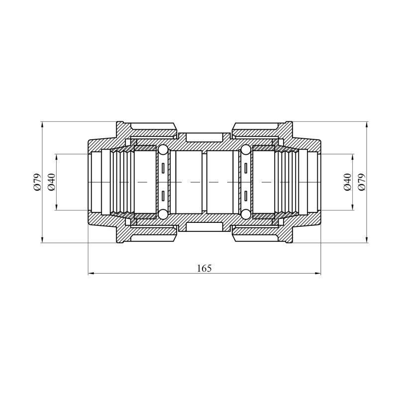 Муфта ПЕ SantehPlast 40х40 мм