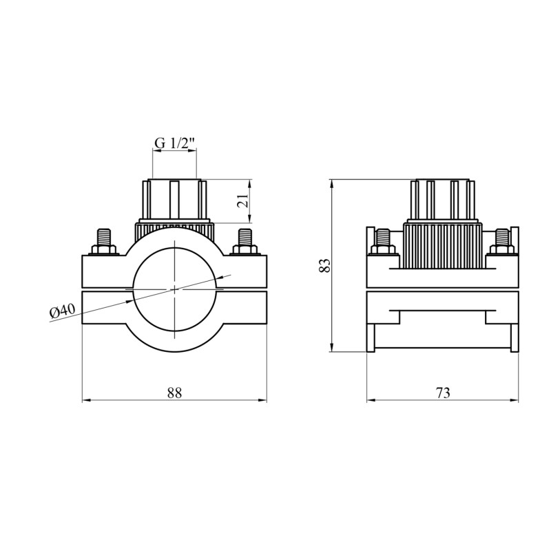 Сідлова врізка ПЕ SantehPlast 40х1/2"