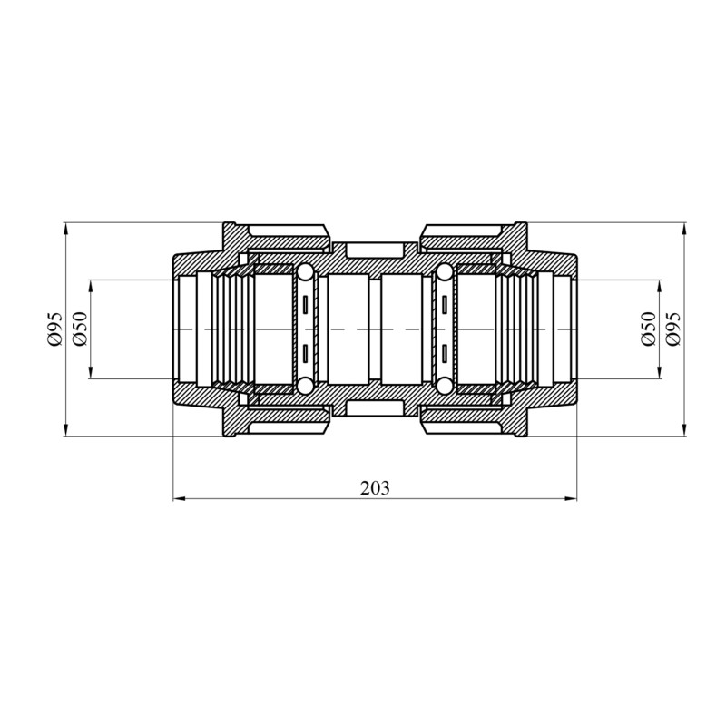 Муфта ПЕ SantehPlast 50х50 мм