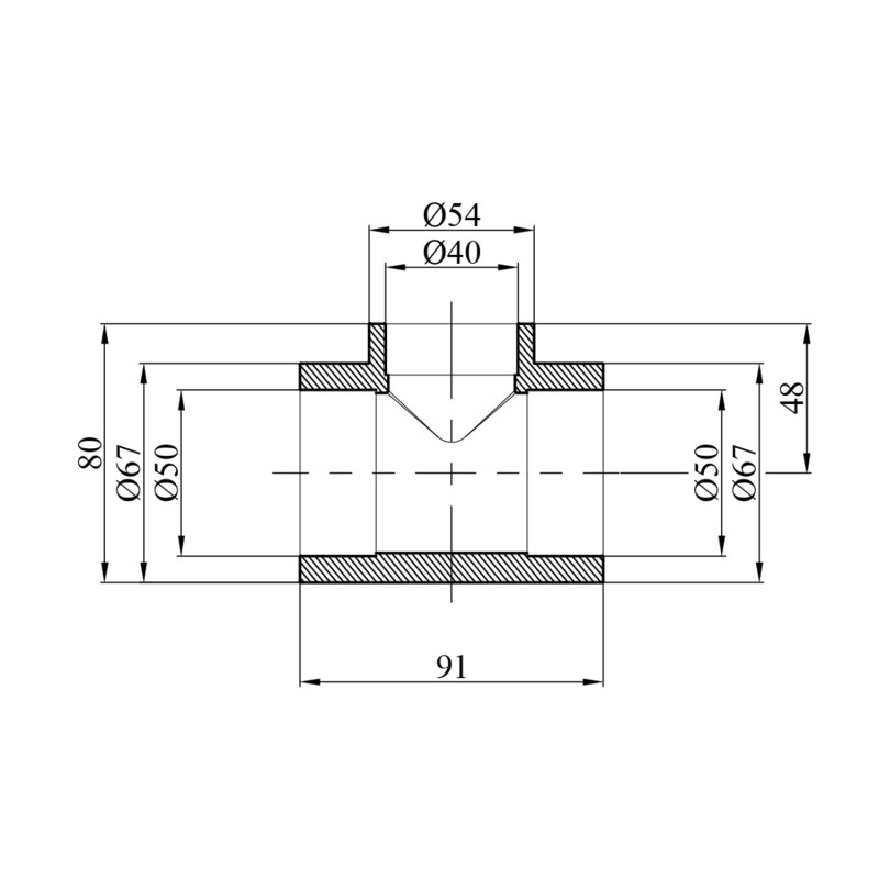 Трійник перехідний PPR GrandiTherm 50х40х50 мм
