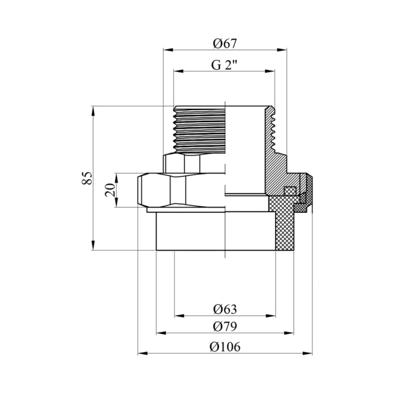 Американка PPR Rozma 63х2" РЗ