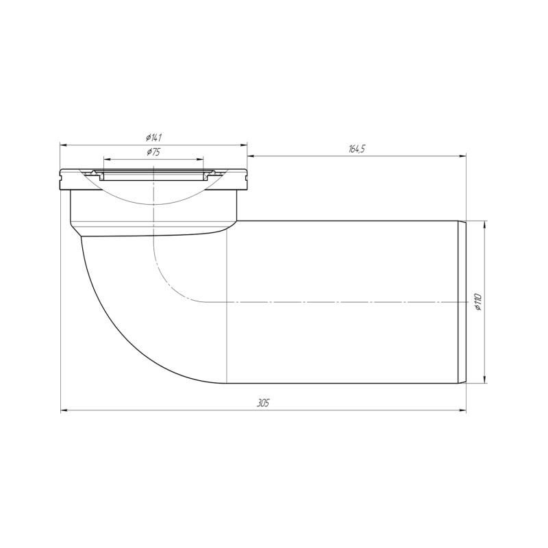 Фанова труба для унітаза ANIplast з випуском 110х90° W9220EU