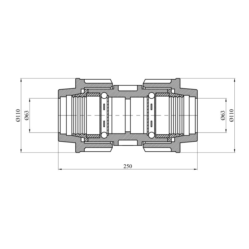 Муфта ПЕ SantehPlast 63х63 мм