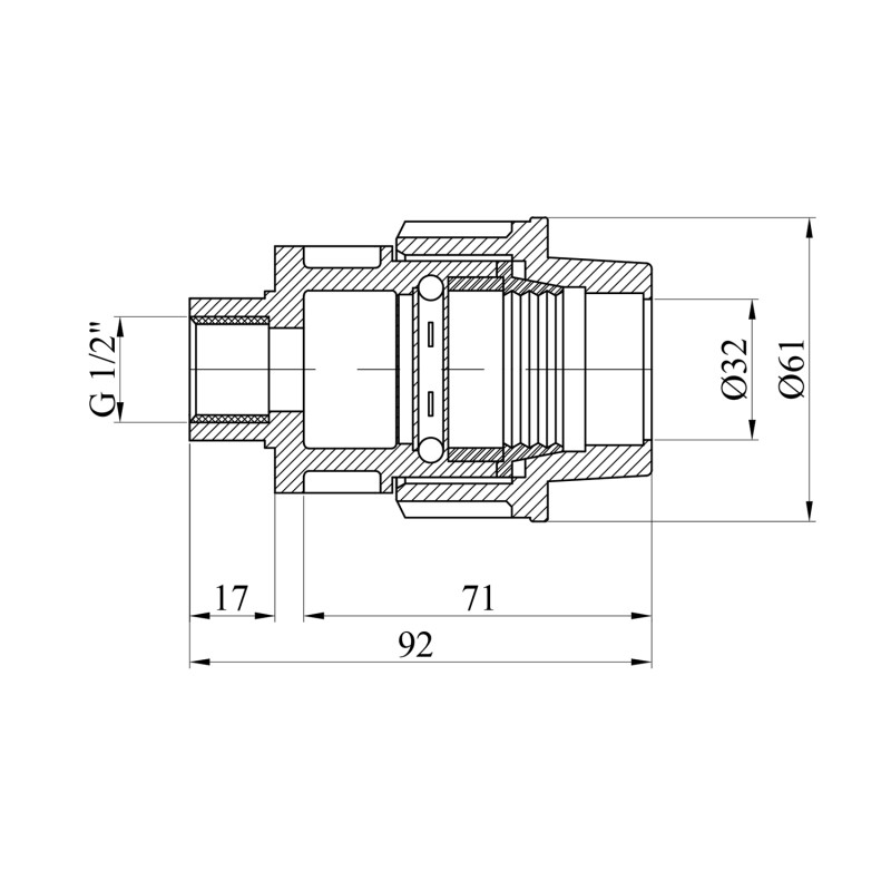 Муфта ПЕ SantehPlast 32х1/2" РВ