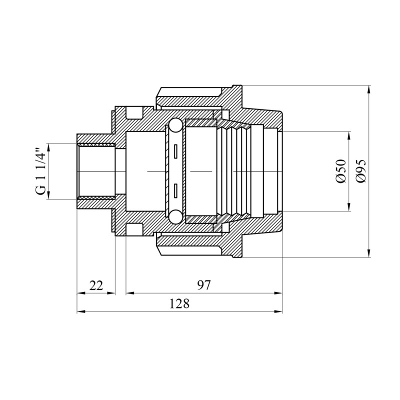Муфта ПЕ SantehPlast 50х1 1/4" РВ