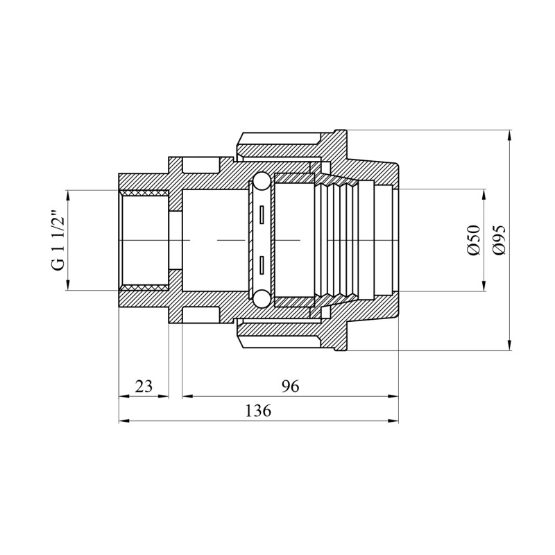 Муфта ПЕ SantehPlast 50х1 1/2" РВ