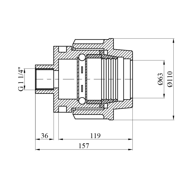 Муфта ПЕ SantehPlast 63х1 1/4" РВ