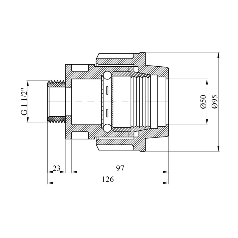 Муфта ПЕ SantehPlast 50x1 1/2" РЗ