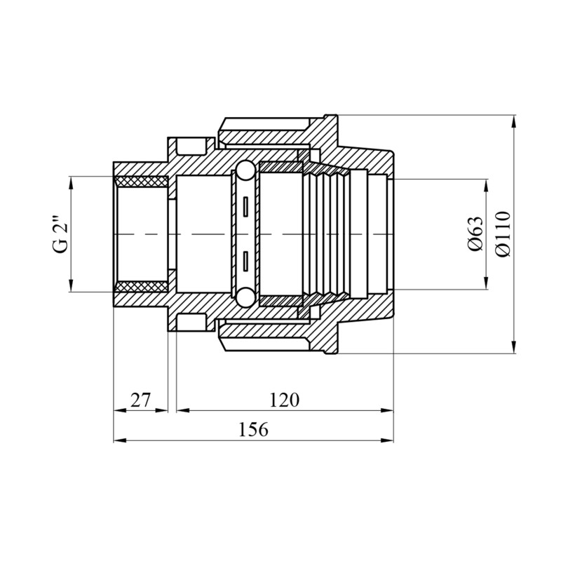 Муфта ПЕ SantehPlast 63х2" РВ
